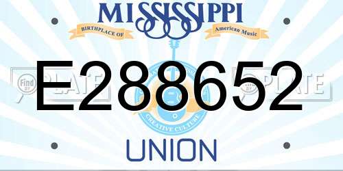 E288652 Mississippi License Plate