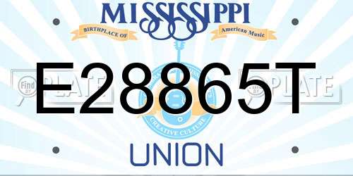 E28865T Mississippi License Plate