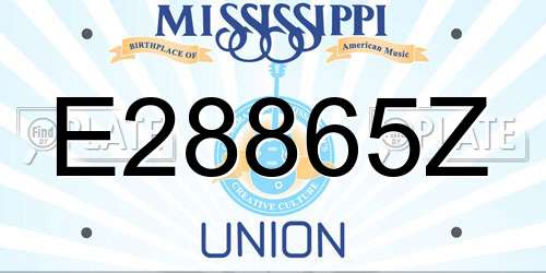 E28865Z Mississippi License Plate