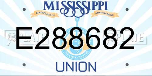E288682 Mississippi License Plate