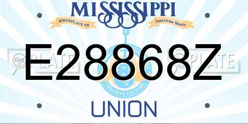 E28868Z Mississippi License Plate