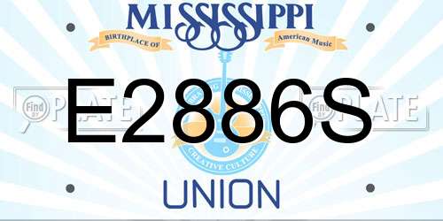E2886S Mississippi License Plate