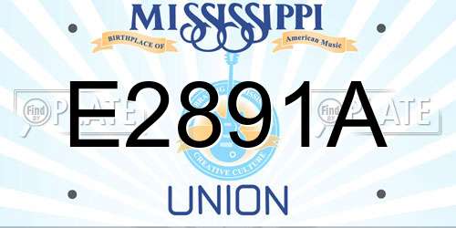 E2891A Mississippi License Plate