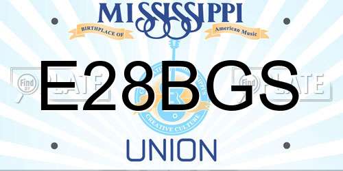 E28BGS Mississippi License Plate