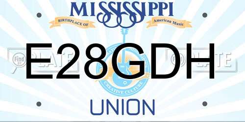 E28GDH Mississippi License Plate
