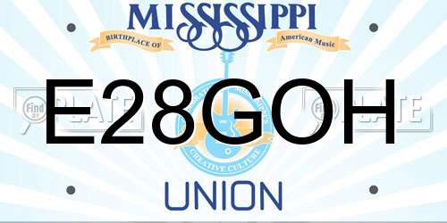 E28GOH Mississippi License Plate