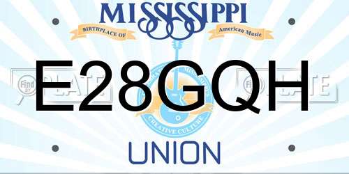 E28GQH Mississippi License Plate