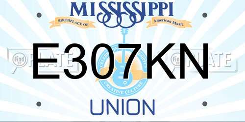 E307KN Mississippi License Plate