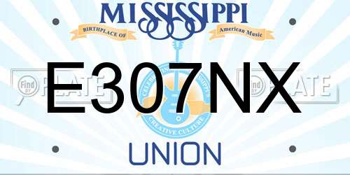 E307NX Mississippi License Plate