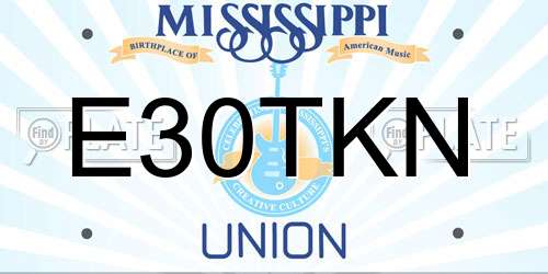 E30TKN Mississippi License Plate
