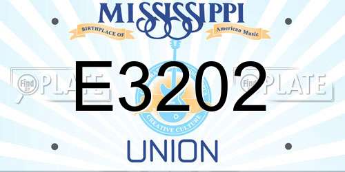 E3202 Mississippi License Plate