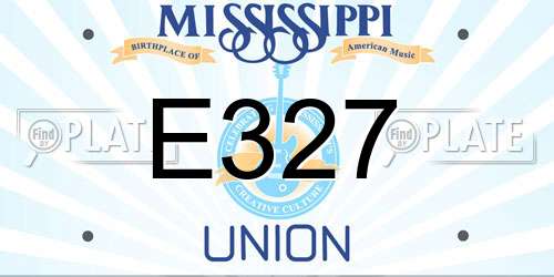 E327 Mississippi License Plate
