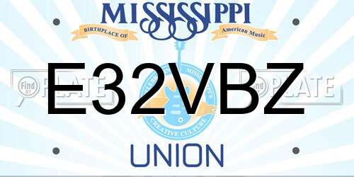 E32VBZ Mississippi License Plate