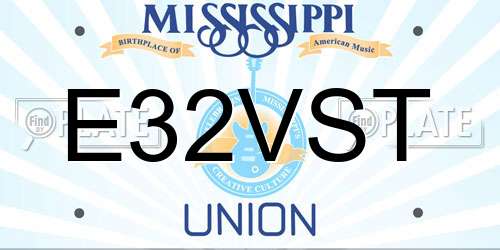 E32VST Mississippi License Plate