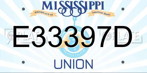 E33397D Mississippi License Plate