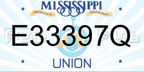 E33397Q Mississippi License Plate