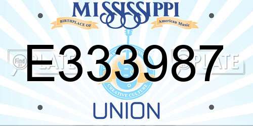 E333987 Mississippi License Plate