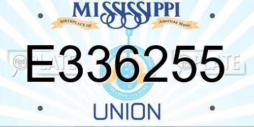 E336255 Mississippi License Plate