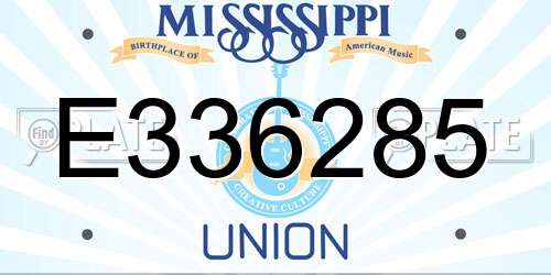 E336285 Mississippi License Plate
