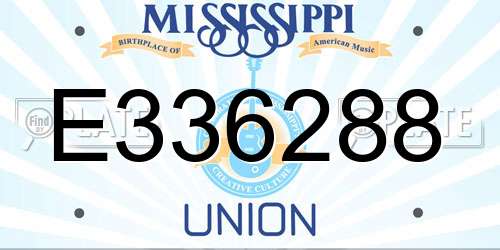 E336288 Mississippi License Plate