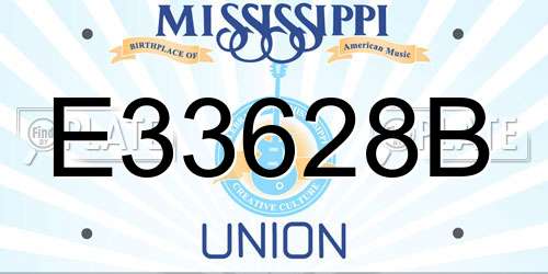 E33628B Mississippi License Plate