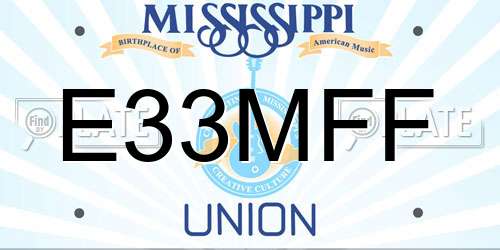 E33MFF Mississippi License Plate