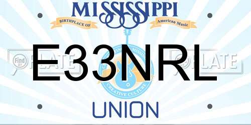 E33NRL Mississippi License Plate