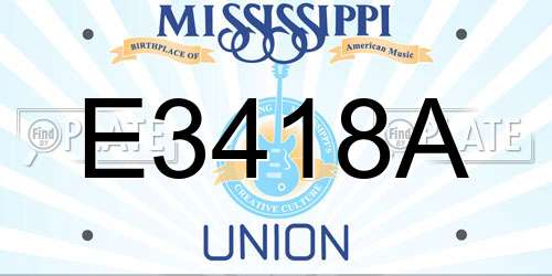 E3418A Mississippi License Plate