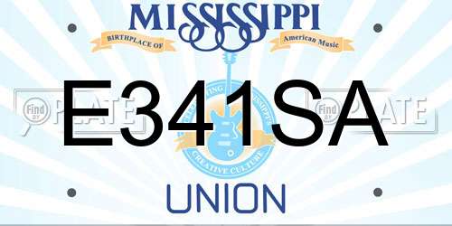 E341SA Mississippi License Plate