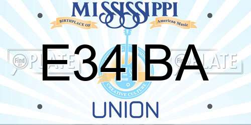 E34IBA Mississippi License Plate