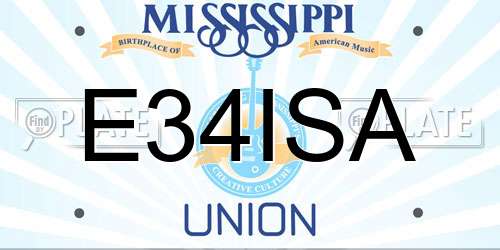 E34ISA Mississippi License Plate