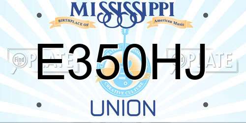 E350HJ Mississippi License Plate