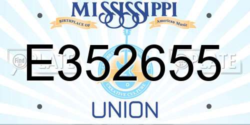 E352655 Mississippi License Plate