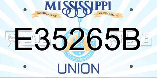 E35265B Mississippi License Plate