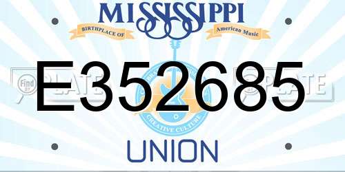 E352685 Mississippi License Plate