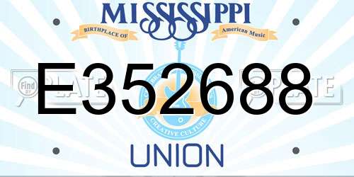 E352688 Mississippi License Plate