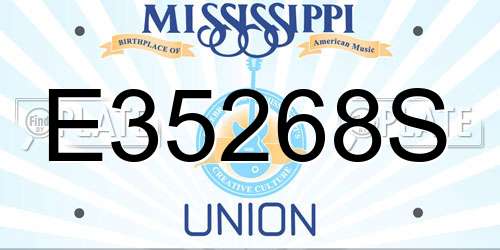 E35268S Mississippi License Plate