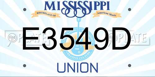 E3549D Mississippi License Plate