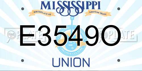 E3549O Mississippi License Plate