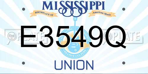 E3549Q Mississippi License Plate