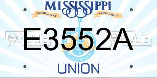 E3552A Mississippi License Plate
