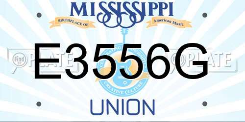 E3556G Mississippi License Plate