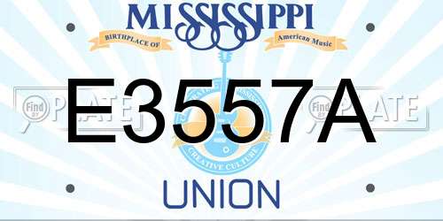 E3557A Mississippi License Plate
