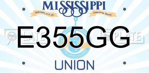 E355GG Mississippi License Plate