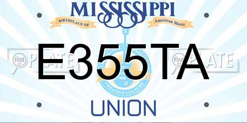 E355TA Mississippi License Plate