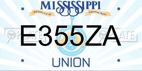 E355ZA Mississippi License Plate