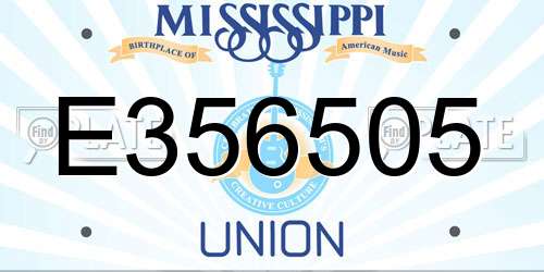 E356505 Mississippi License Plate