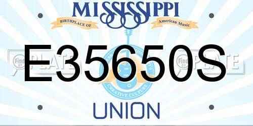 E35650S Mississippi License Plate