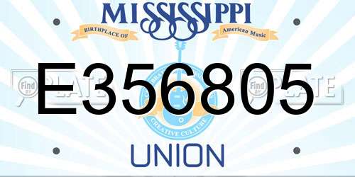 E356805 Mississippi License Plate