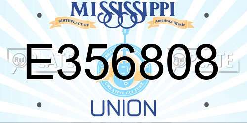E356808 Mississippi License Plate